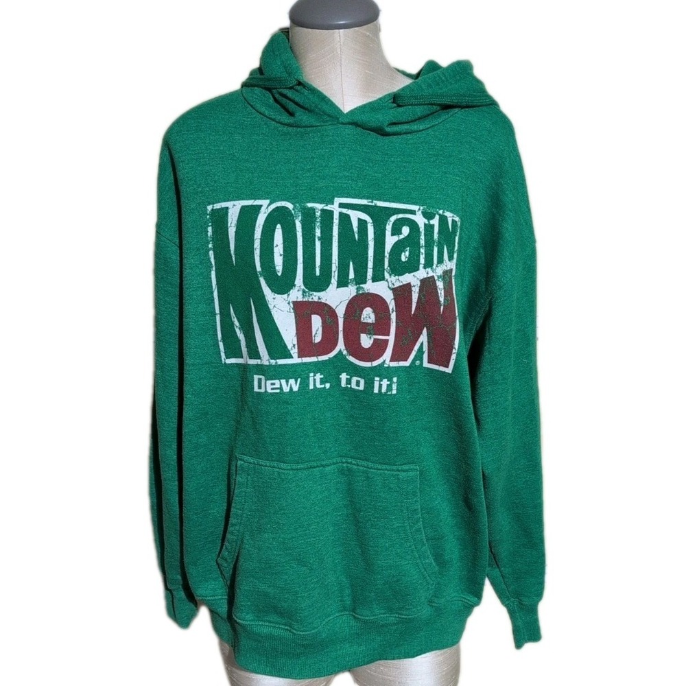 Mountain Dew Green Dew It, To It! Hoodie Sweatshirt Pullover Men's XL Soda